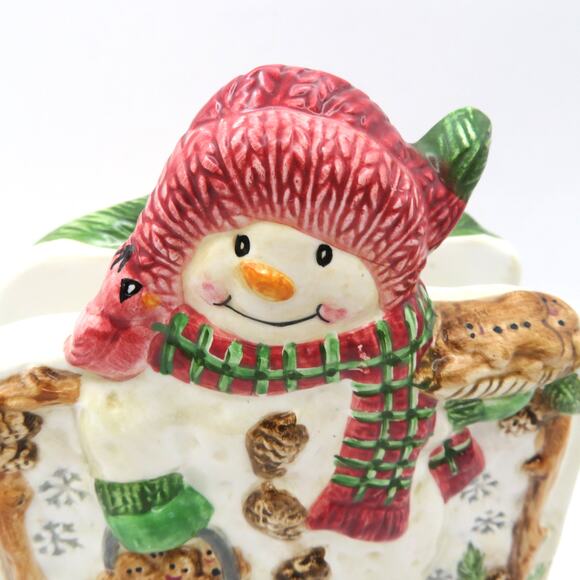 BICO Snowman Ceramic Napkin Holder Christmas Gingerbread Holiday Kitchen Decor - Picture 3 of 10